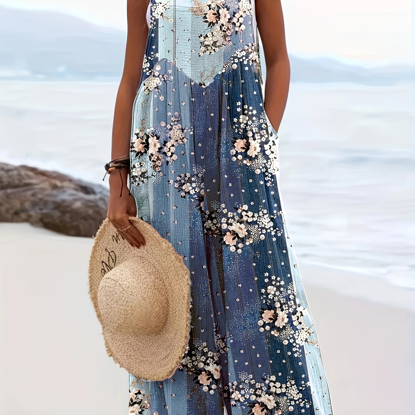 Amelia - Kombinezon Kwiatowy Plus Size