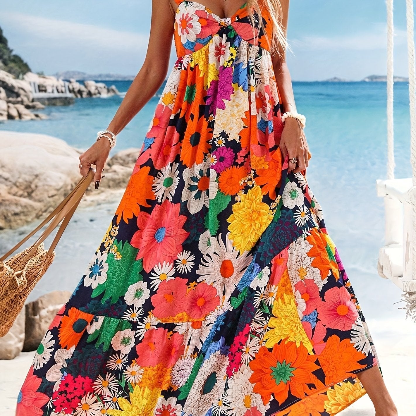 Kinga – Błyszcząca Sukienka Maxi Z Odsłoniętymi Ramionami