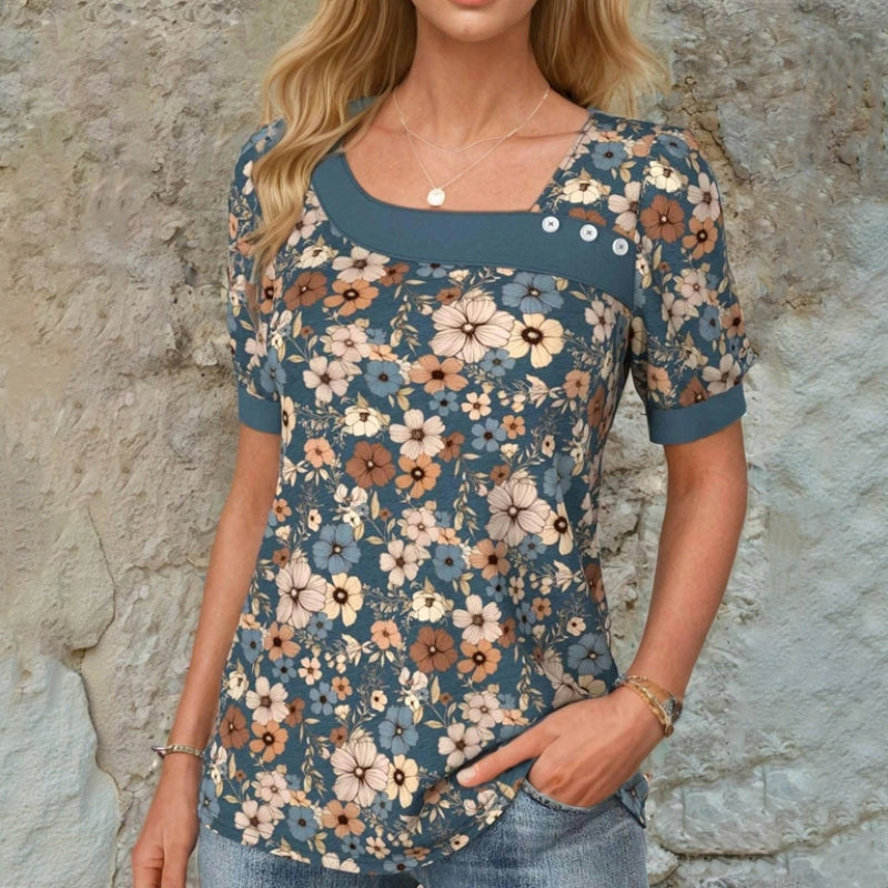 Bianca™ - Elegancka bluzka w kwiaty w stylu vintage