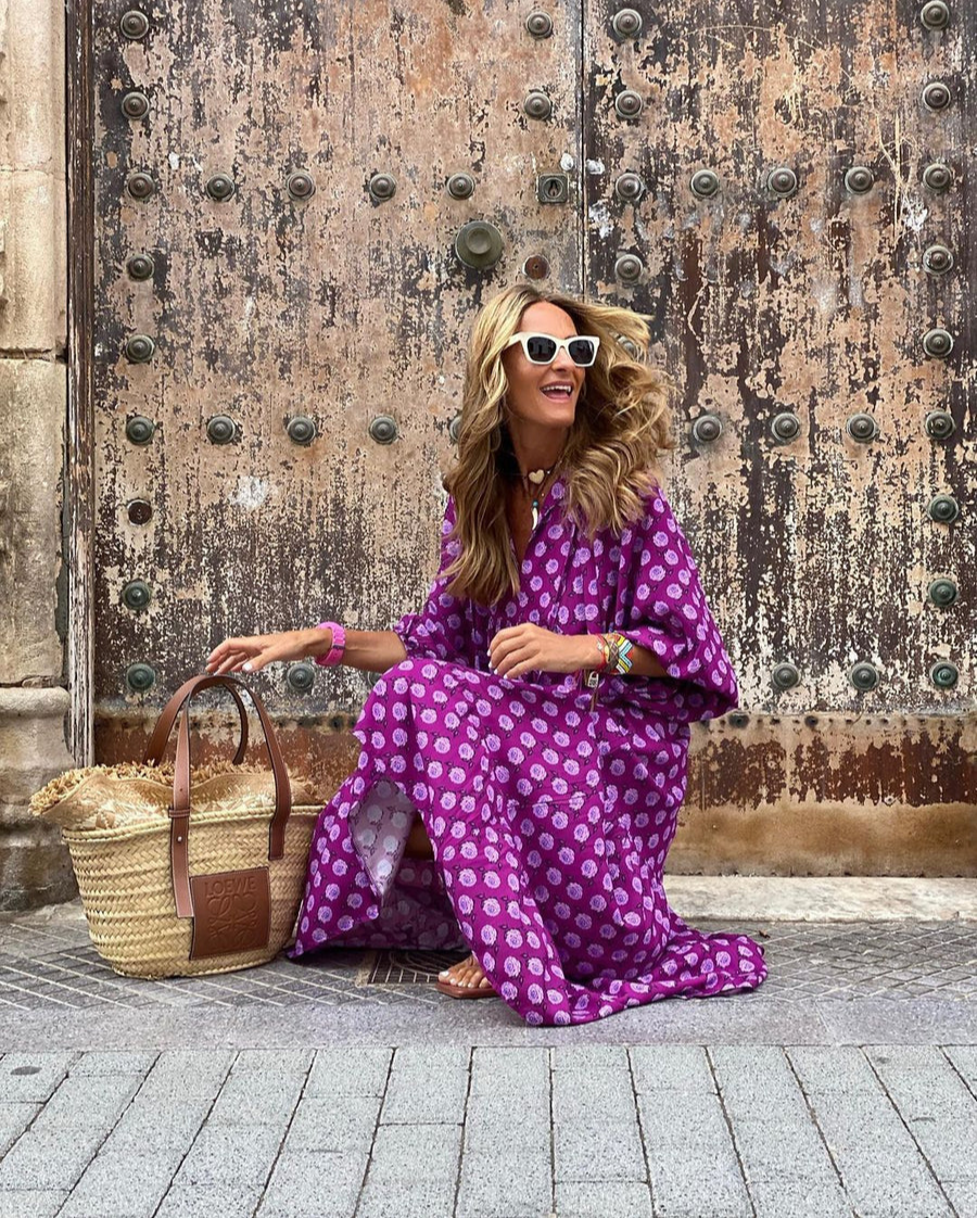Cecylia | Bawełniana sukienka boho maxi