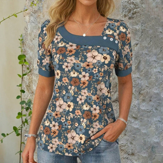 Bianca™ - Elegancka bluzka w kwiaty w stylu vintage