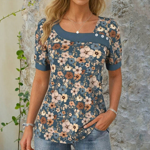 Bianca™ - Elegancka bluzka w kwiaty w stylu vintage