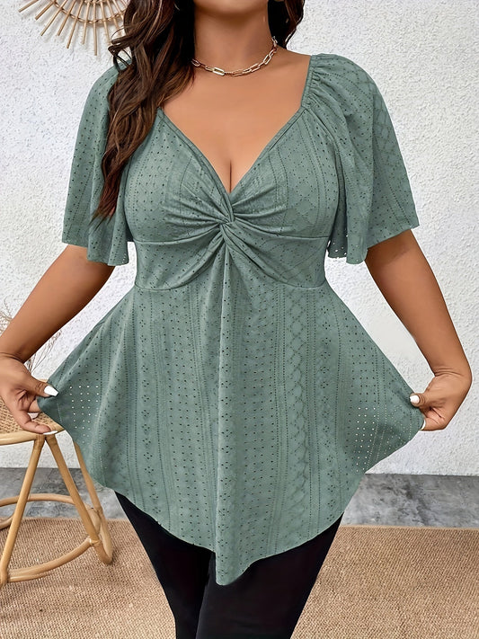 Barbara – Plus Size Koszulka Z Haftem