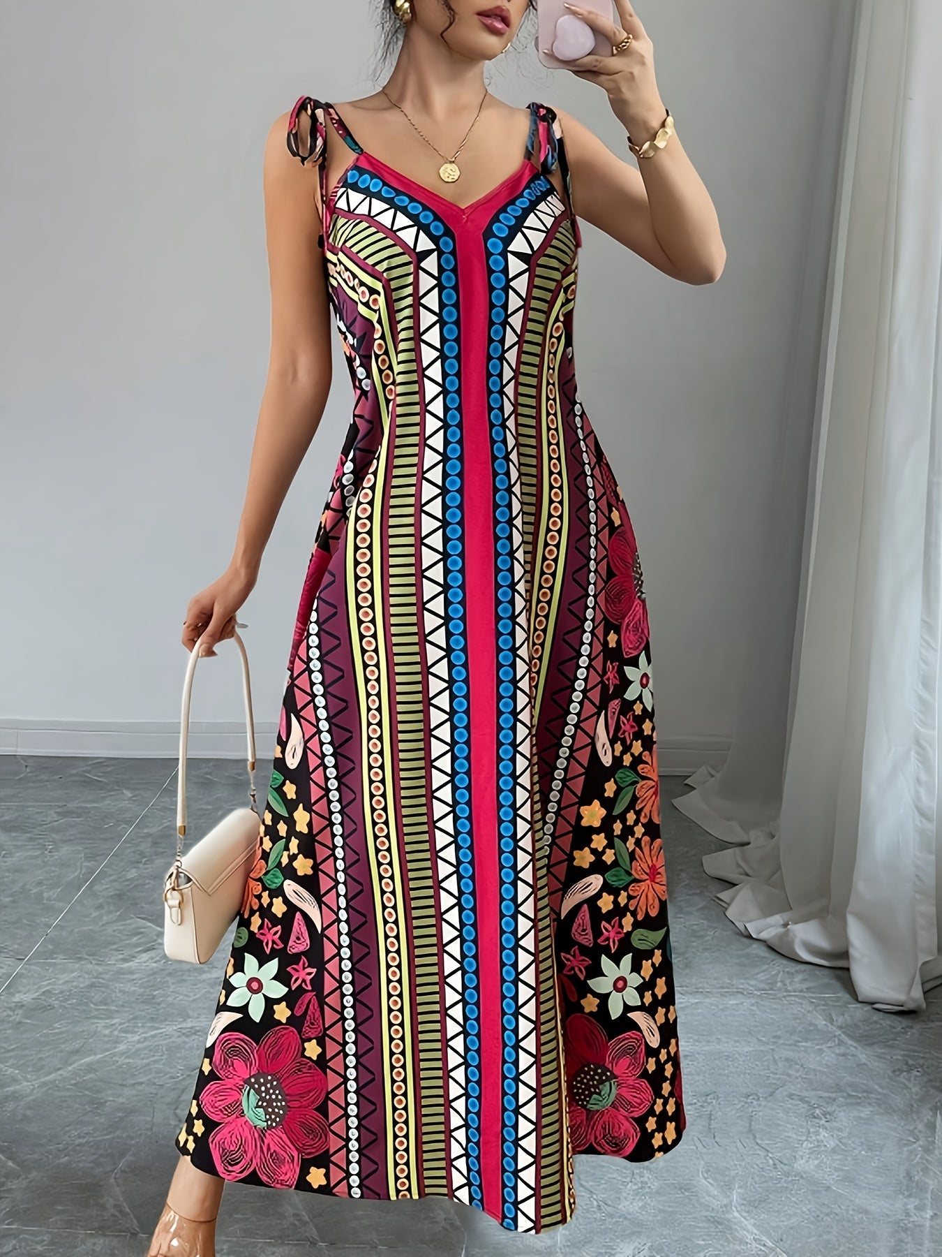 Helena – Sukienka Maxi Z Detalem Na Sznurku