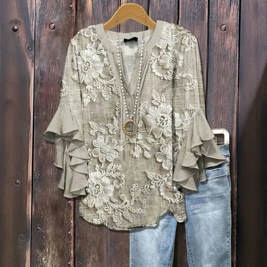 Viola™ - Bluzka w kwiaty w stylu vintage