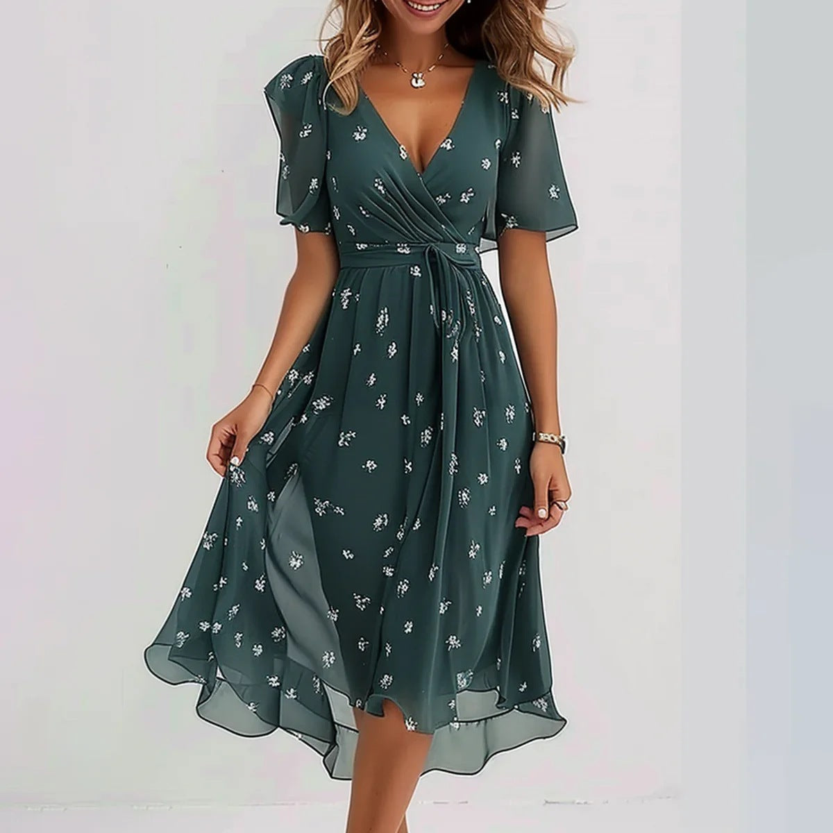 Barbara™ | Elegancka sukienka z krótkim rękawem