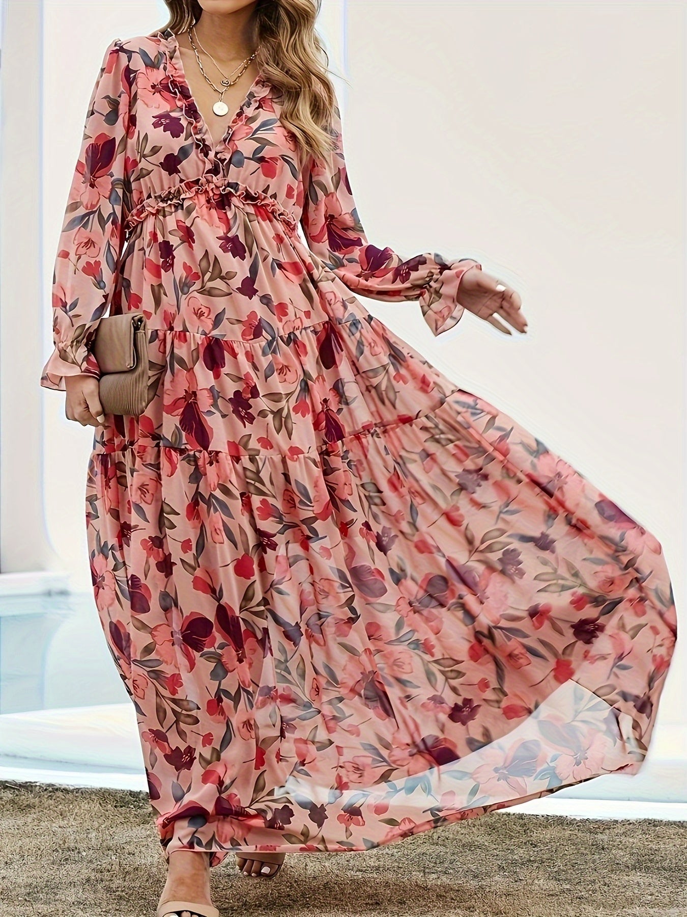 Leokadia – Sukienka Maxi Z Falbanką