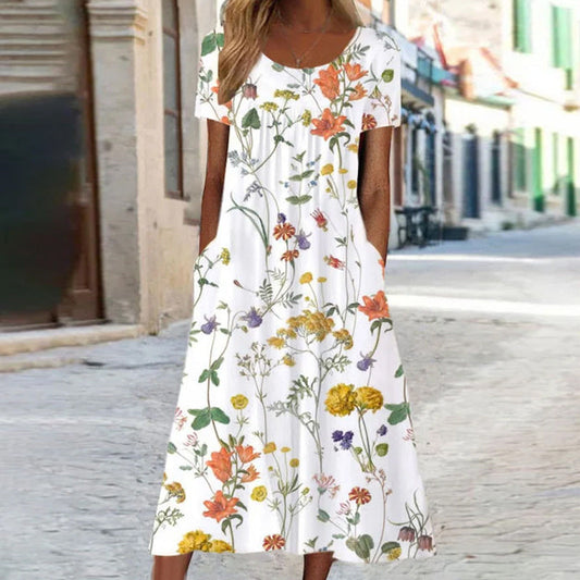 Anna | Kwiatowa sukienka boho