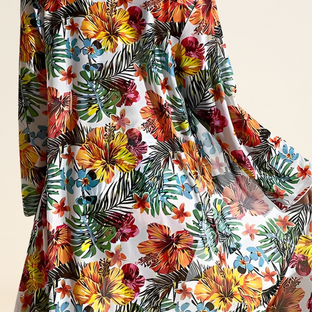 Flora – Zestaw bikini z tropikalnym nadrukiem i zakryciem