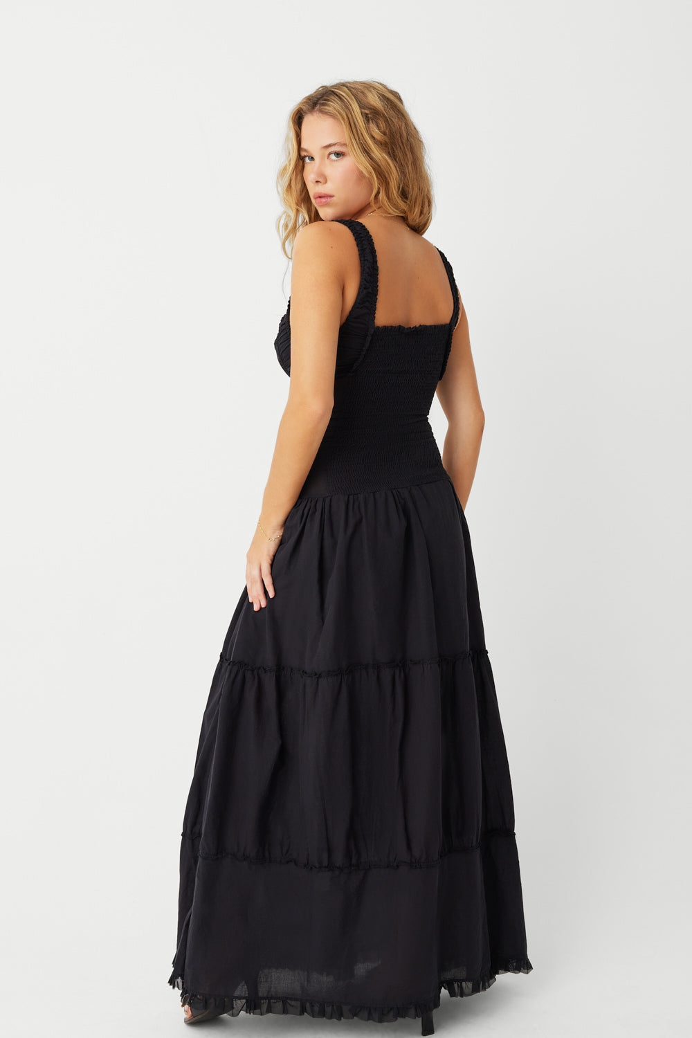 Sukienka Christabelle Ruffle Maxi - Czarna