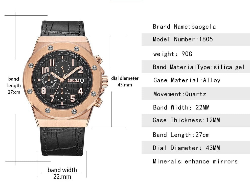 Casualowy zegarek chronograficzny dla mężczyzn – model Marek