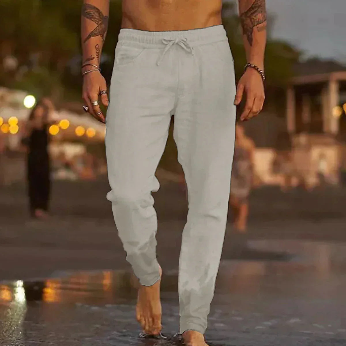 Andrzej Lniane Spodnie Plażowe