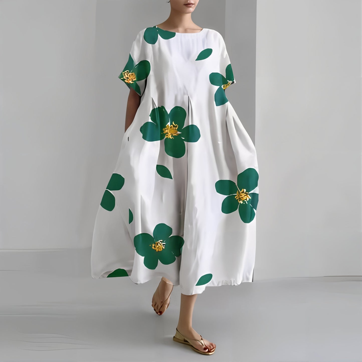 Jolanta | Codzienna kwiecista sukienka maxi