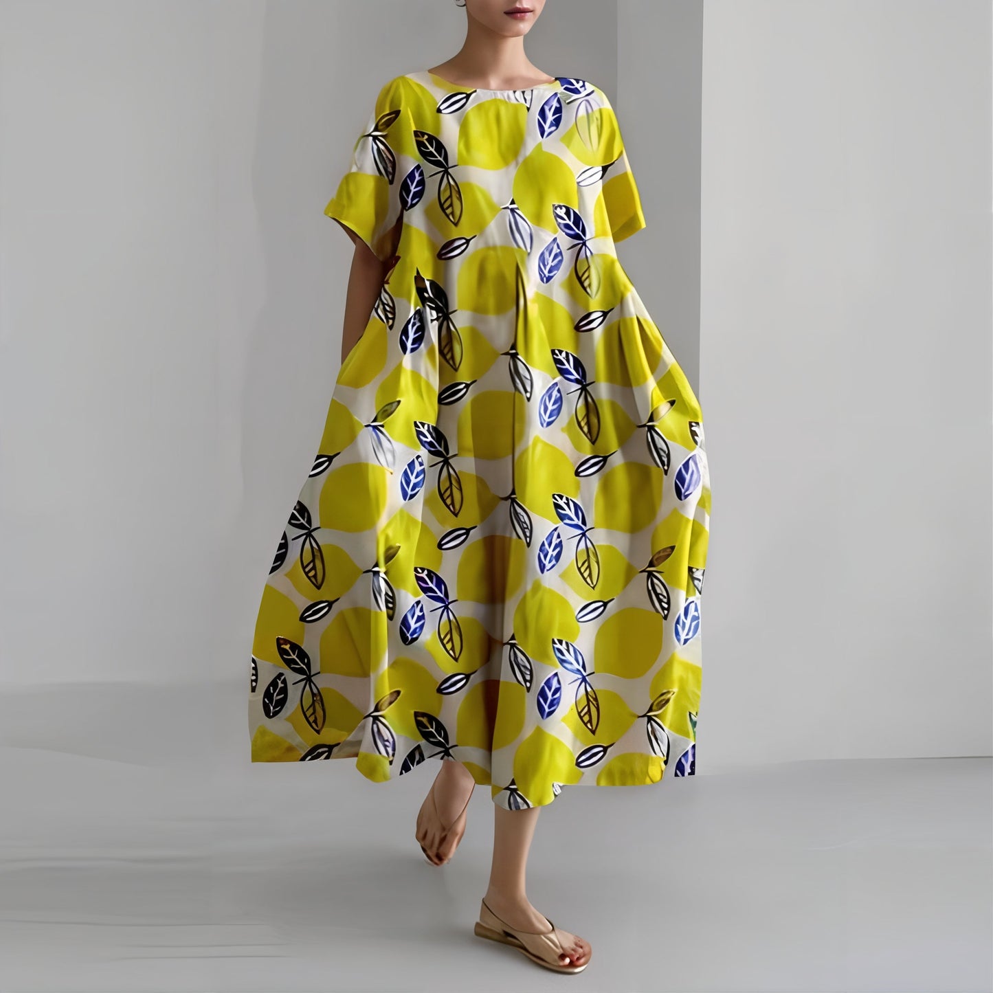 Jolanta | Codzienna kwiecista sukienka maxi