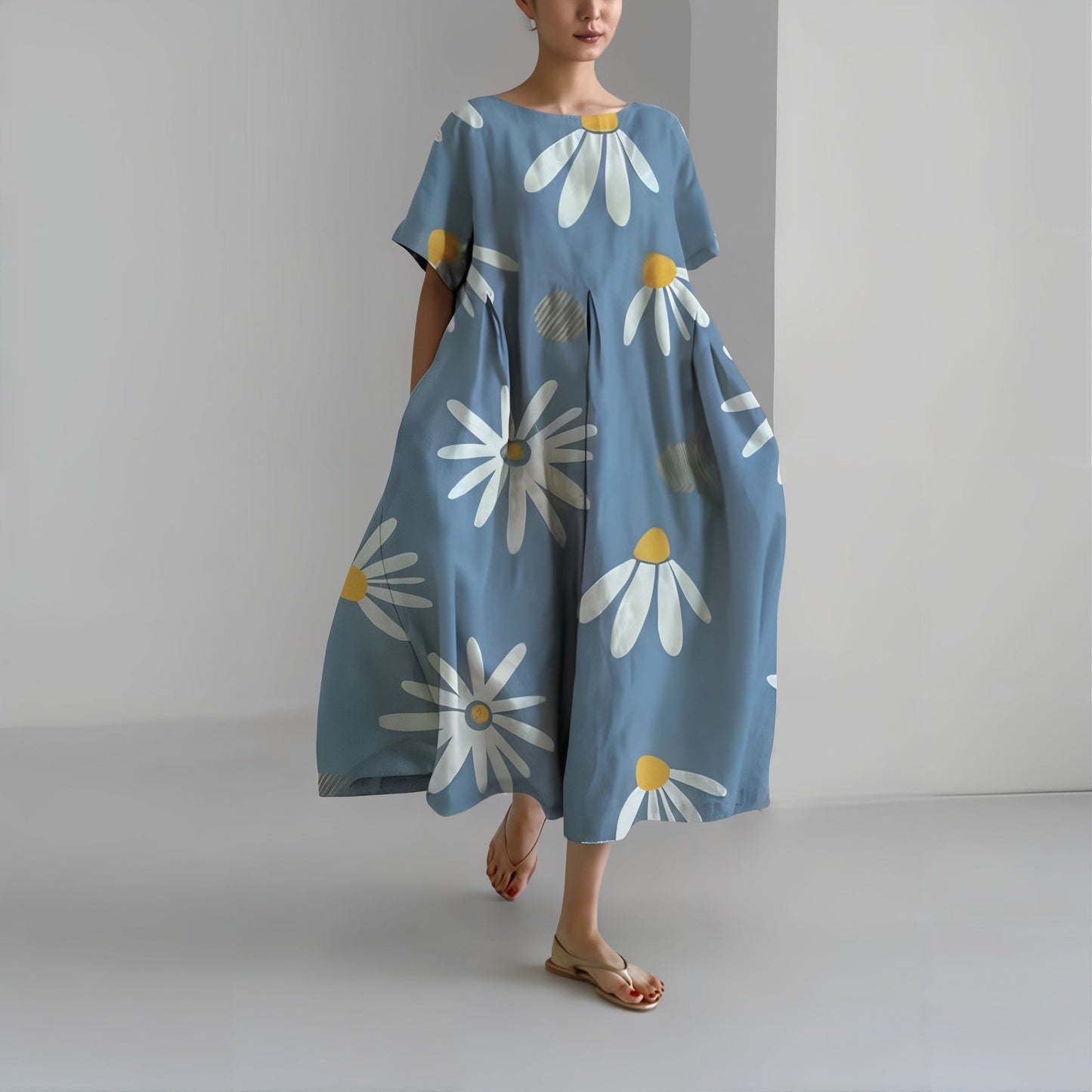 Jolanta | Codzienna kwiecista sukienka maxi