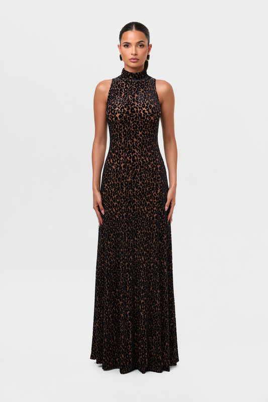 Sukienka bez rękawów Burnout Leopard