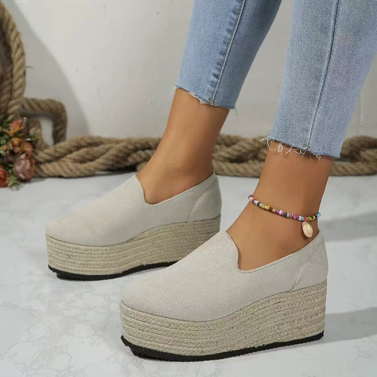 Płócienne wsuwane buty Marla