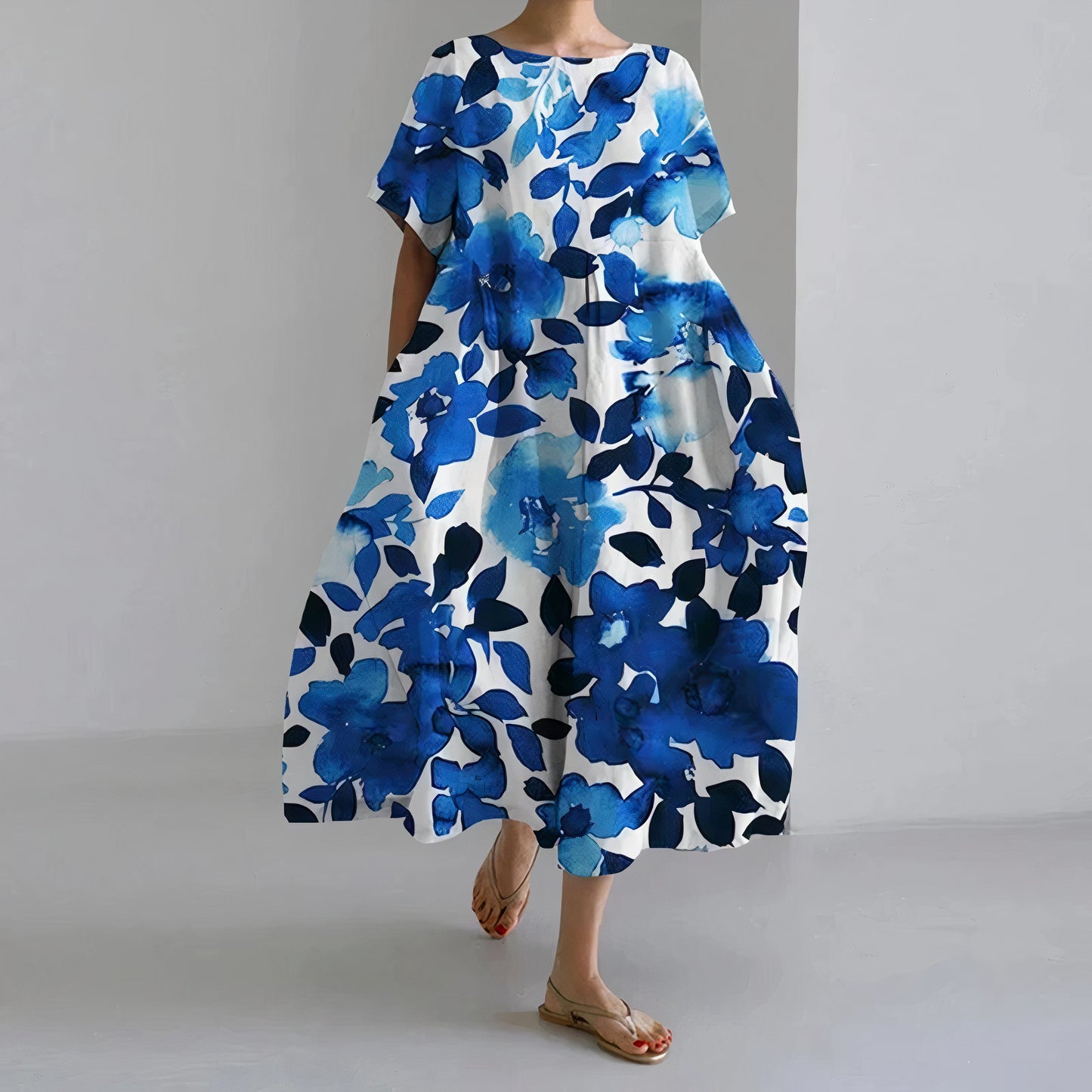 Jolanta | Codzienna kwiecista sukienka maxi