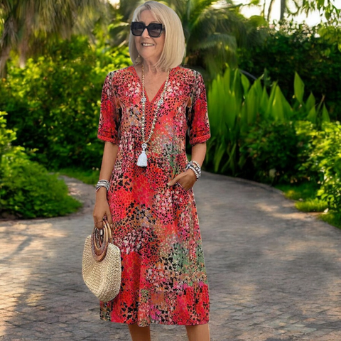 LILOU | Żywa sukienka wiosenna