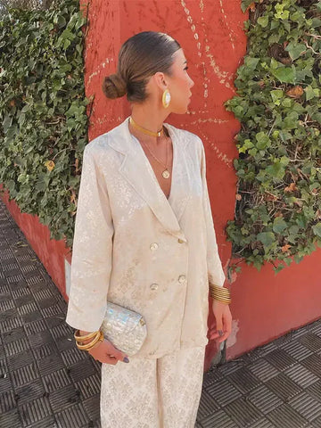 Ksenia | Elegancki żakardowy blezer