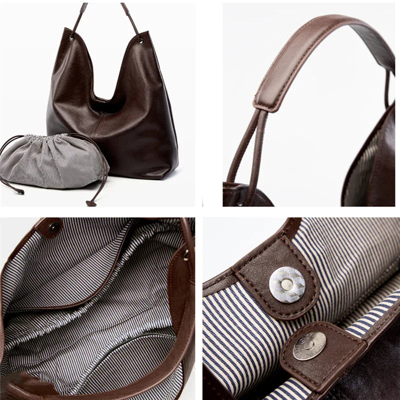 Elegancka skórzana torba Hobo