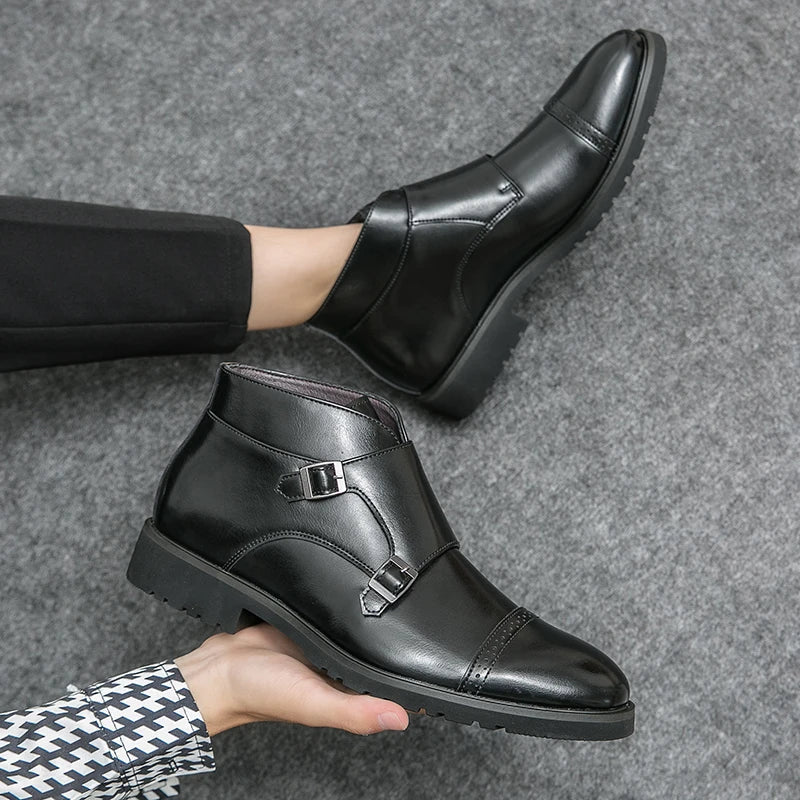 Darell | Skórzane buty z podwójnym paskiem typu monk
