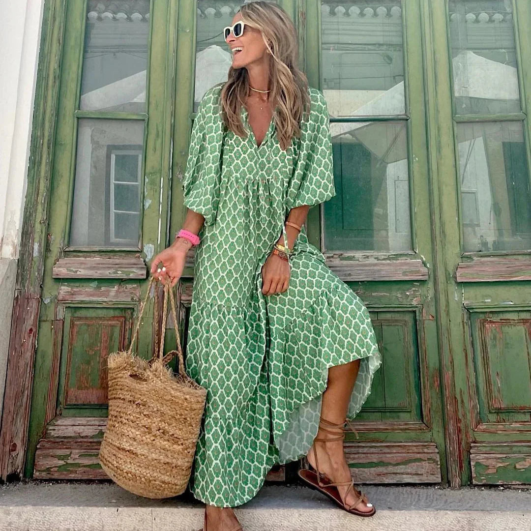 Izabela | Maxi szyfonowa boho sukienka