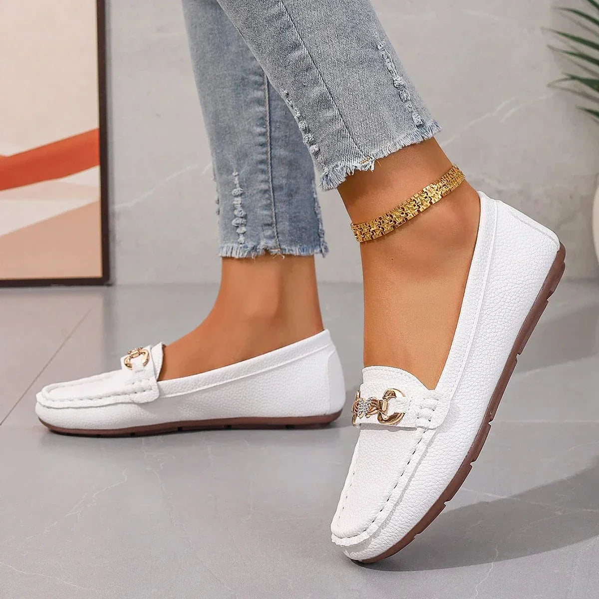 Mokasyny z łańcuszkiem Leona Luxe