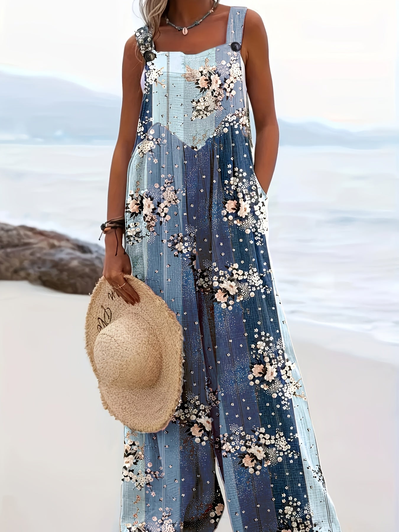 Amelia - Kombinezon Kwiatowy Plus Size
