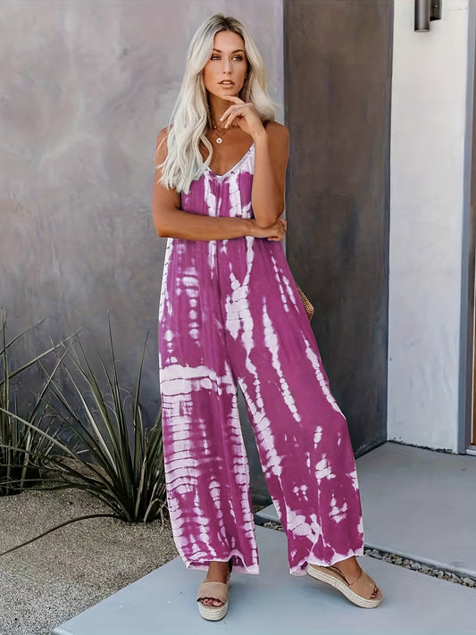 Bianka - Kombinezon Tie-Dye Na Ramiączkach