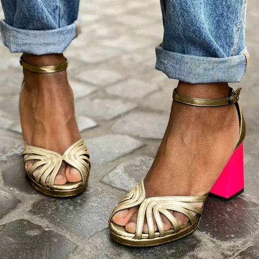 Kylie™ - Eleganckie sandały z paskiem przy kostce i otwartymi palcami