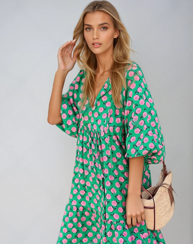 Klaudia | Letnia boho sukienka maxi z dekoltem V