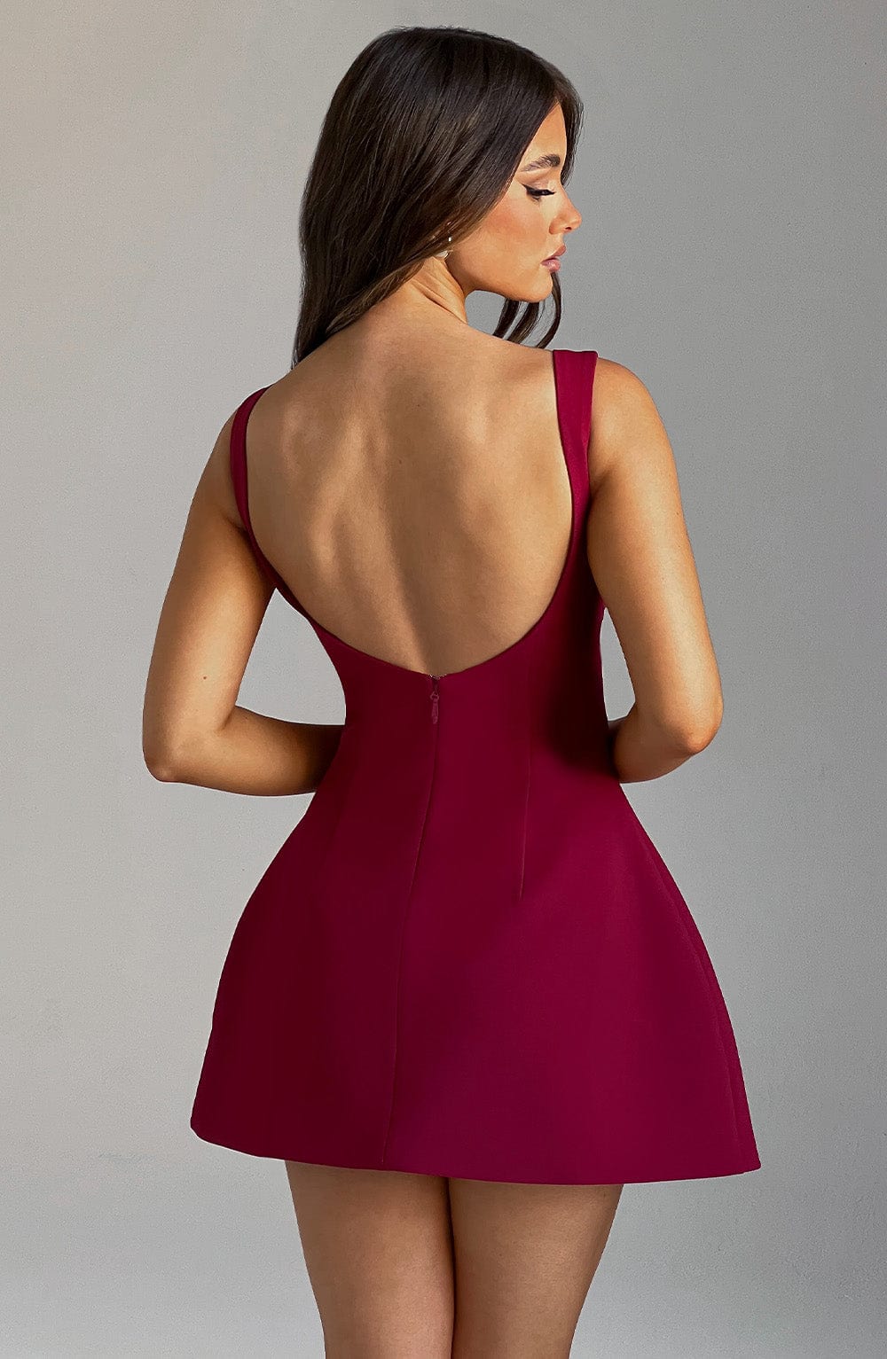Alana Mini Sukienka – Burgundowa