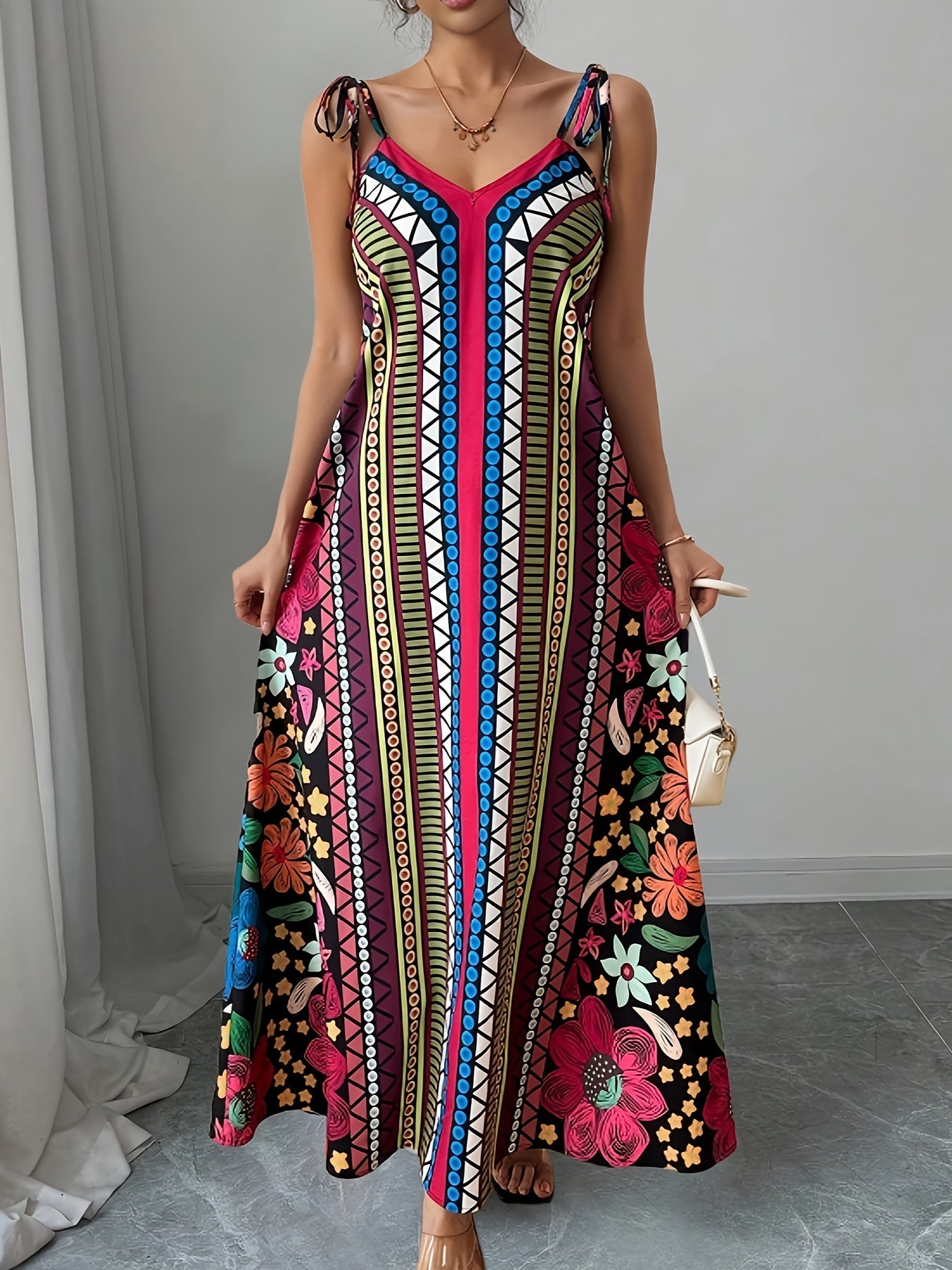 Helena – Sukienka Maxi Z Detalem Na Sznurku