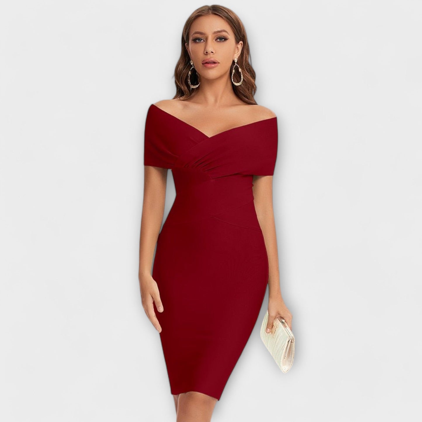 Elegancka sukienka z dekoltem w serek