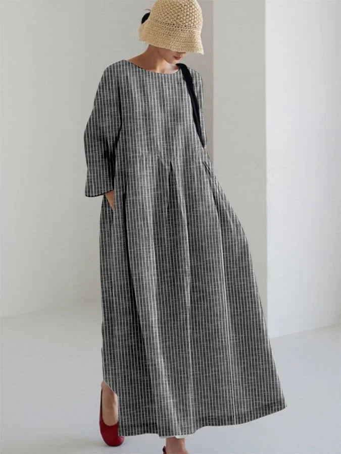 Dominika – luźna sukienka w stylu vintage w paski