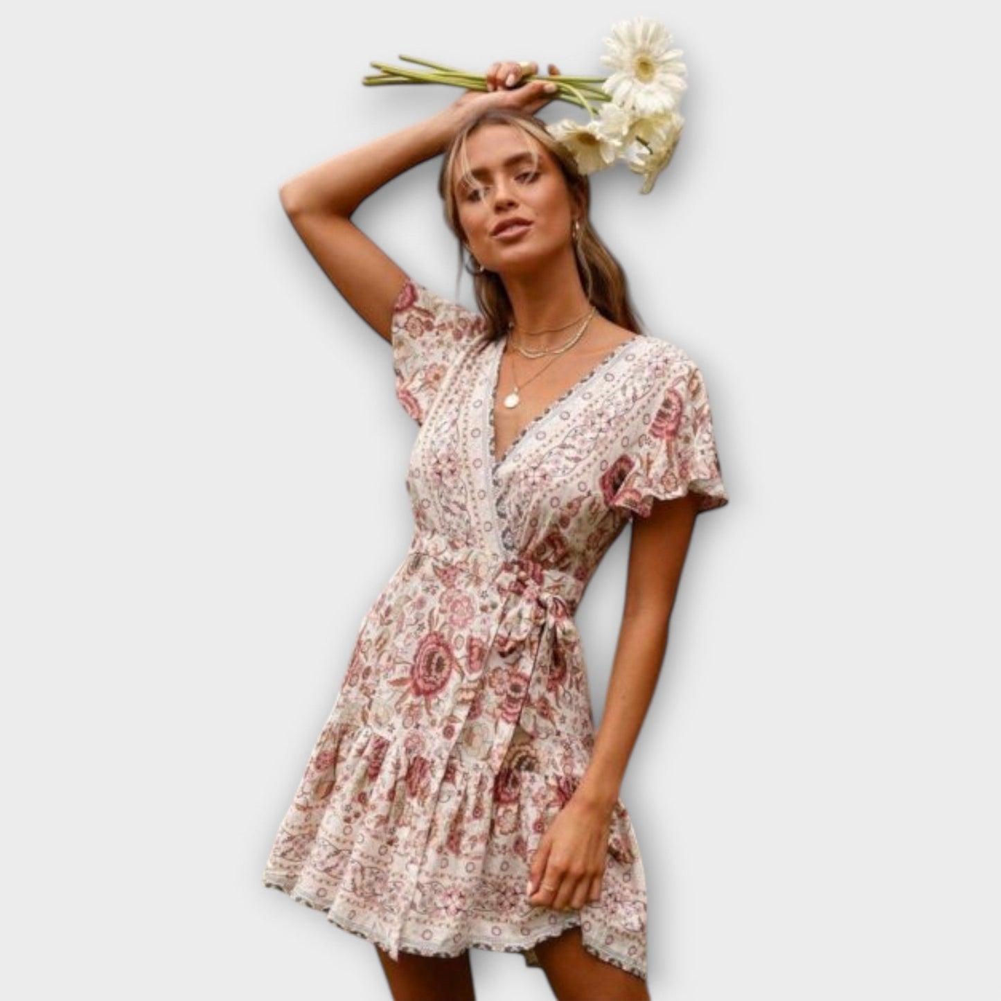 Amina - krótka sukienka boho