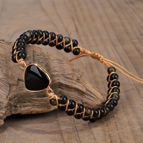 Magdalena - Czarna Dwuwarstwowa Bransoletka