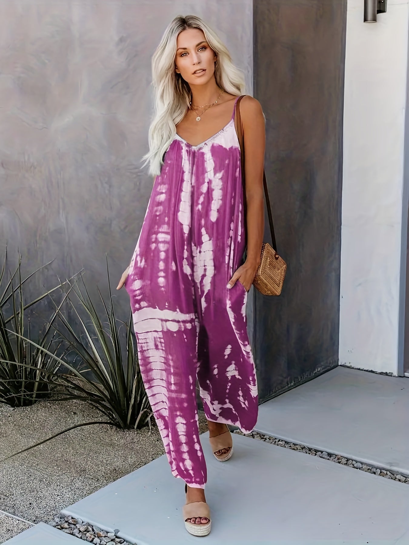 Bianka - Kombinezon Tie-Dye Na Ramiączkach
