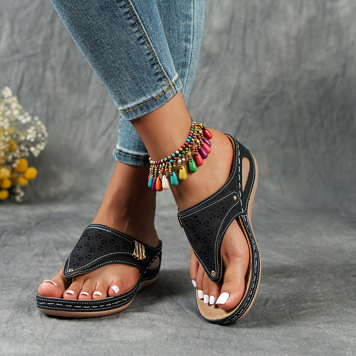 Lucyna | Boho sandały