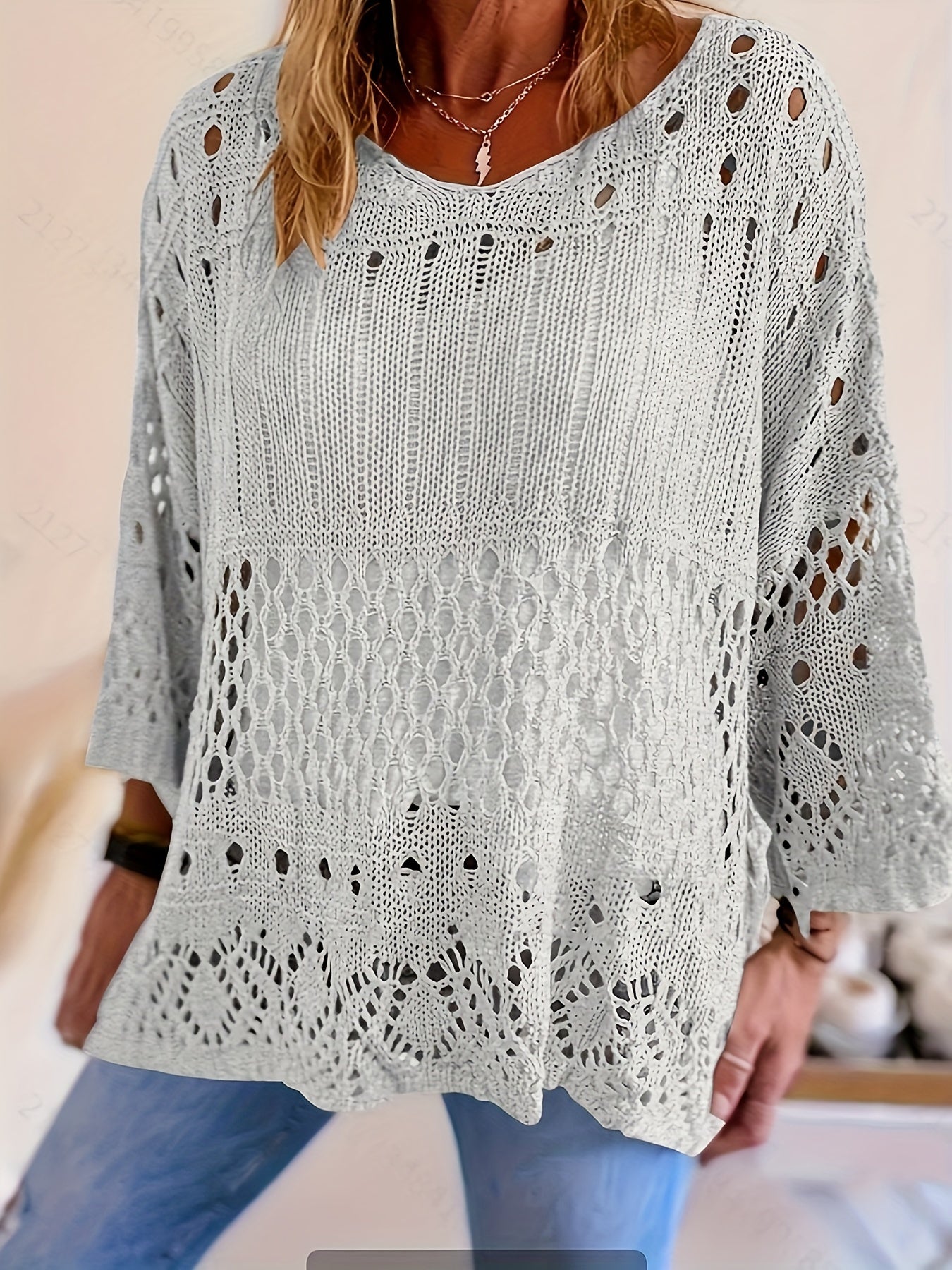 Klaudia – Plus Size Bluza Z Wycięciami