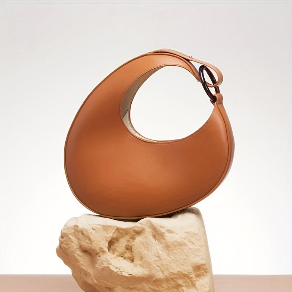 Bogusława | Elegancka minimalistyczna torba hobo w jednolitym kolorze