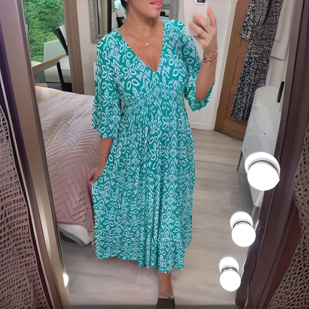 Isabella - Sukienka w stylu boho z nadrukiem