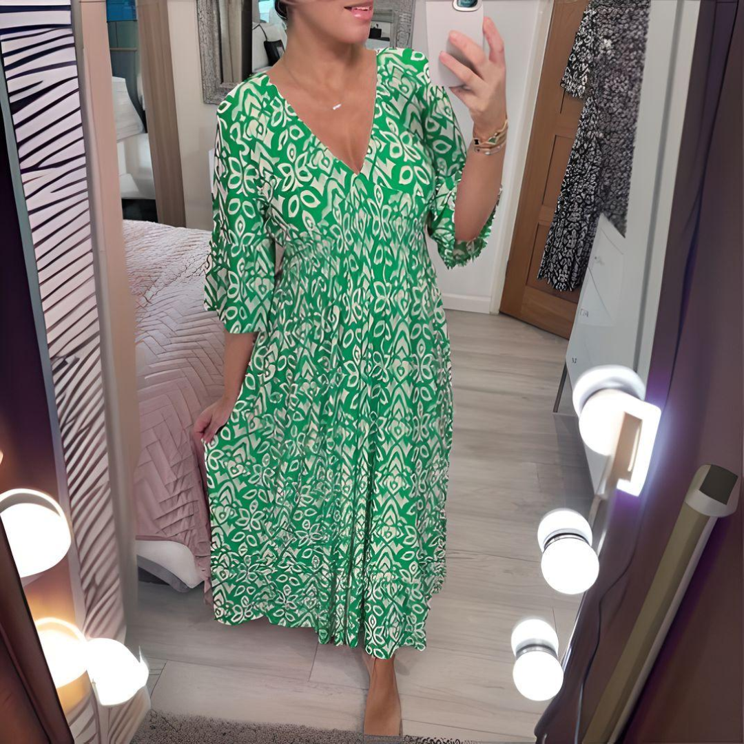 Isabella - Sukienka w stylu boho z nadrukiem