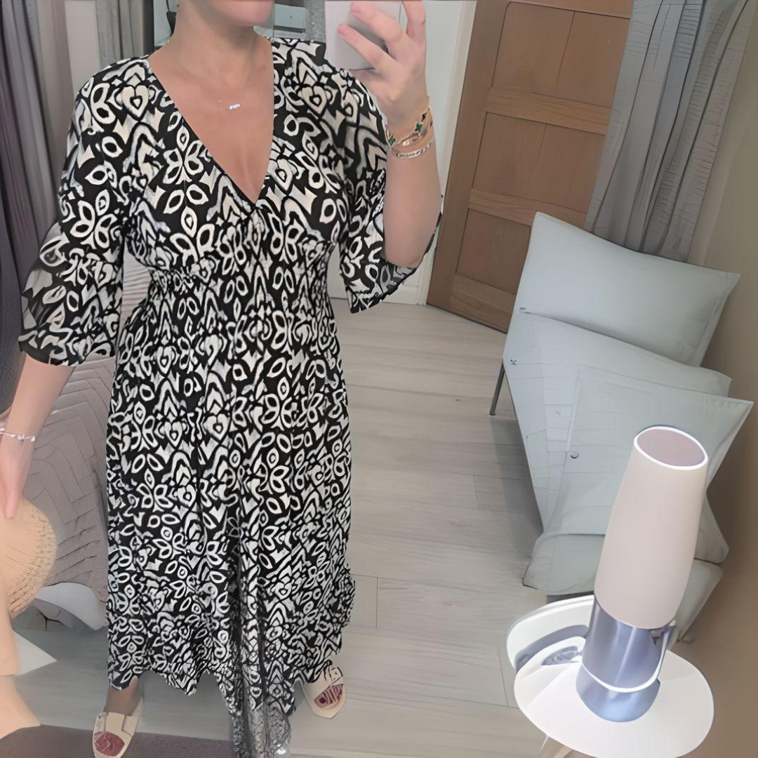 Isabella - Sukienka w stylu boho z nadrukiem