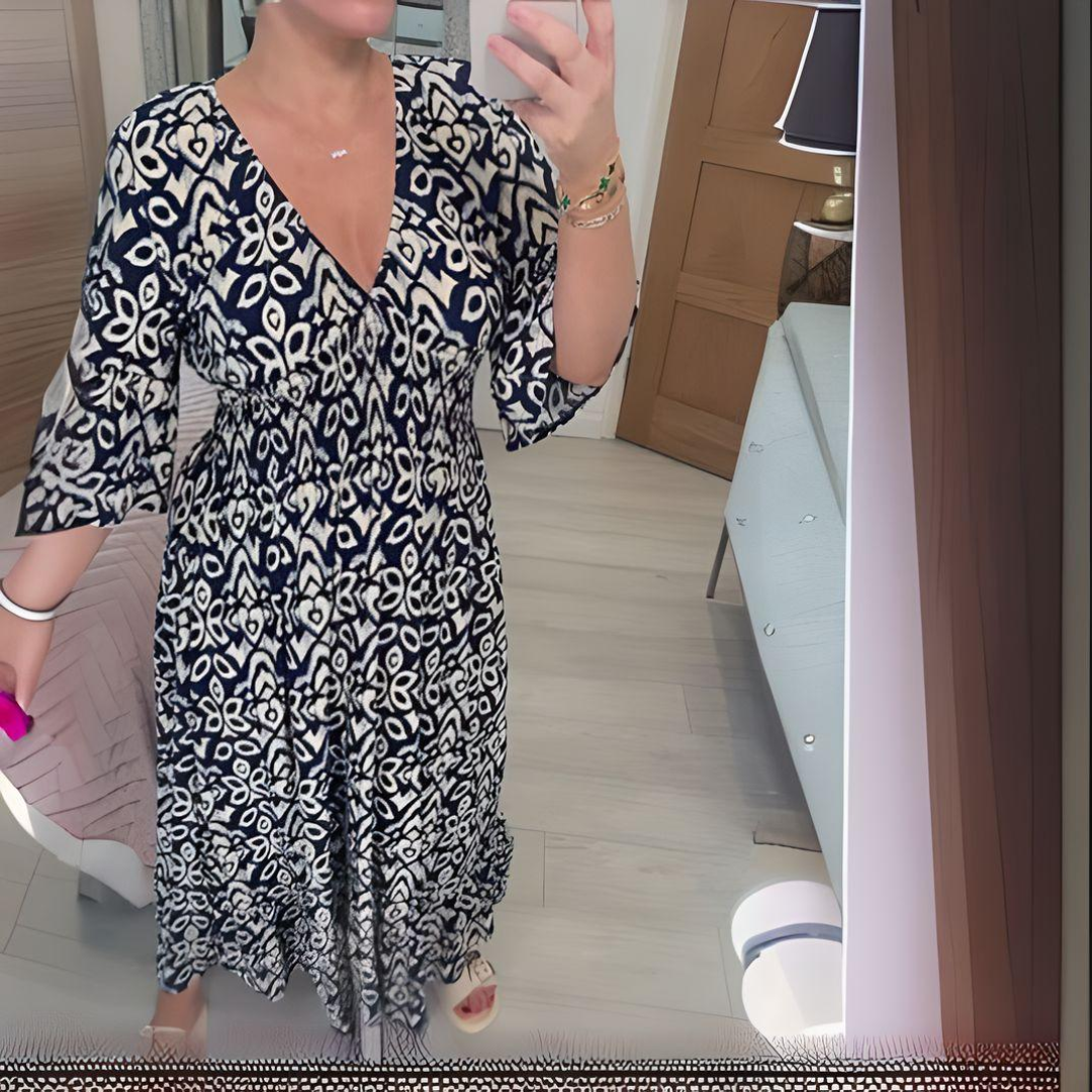 Isabella - Sukienka w stylu boho z nadrukiem