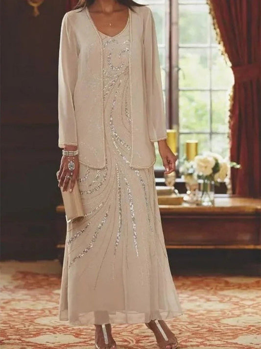 Elegancki, casualowy, dwuczęściowy komplet z nowoczesnym nadrukiem