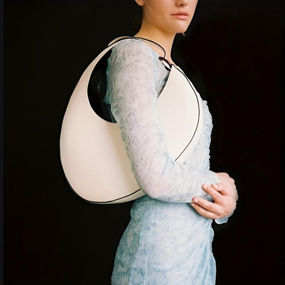 Bogusława | Elegancka minimalistyczna torba hobo w jednolitym kolorze