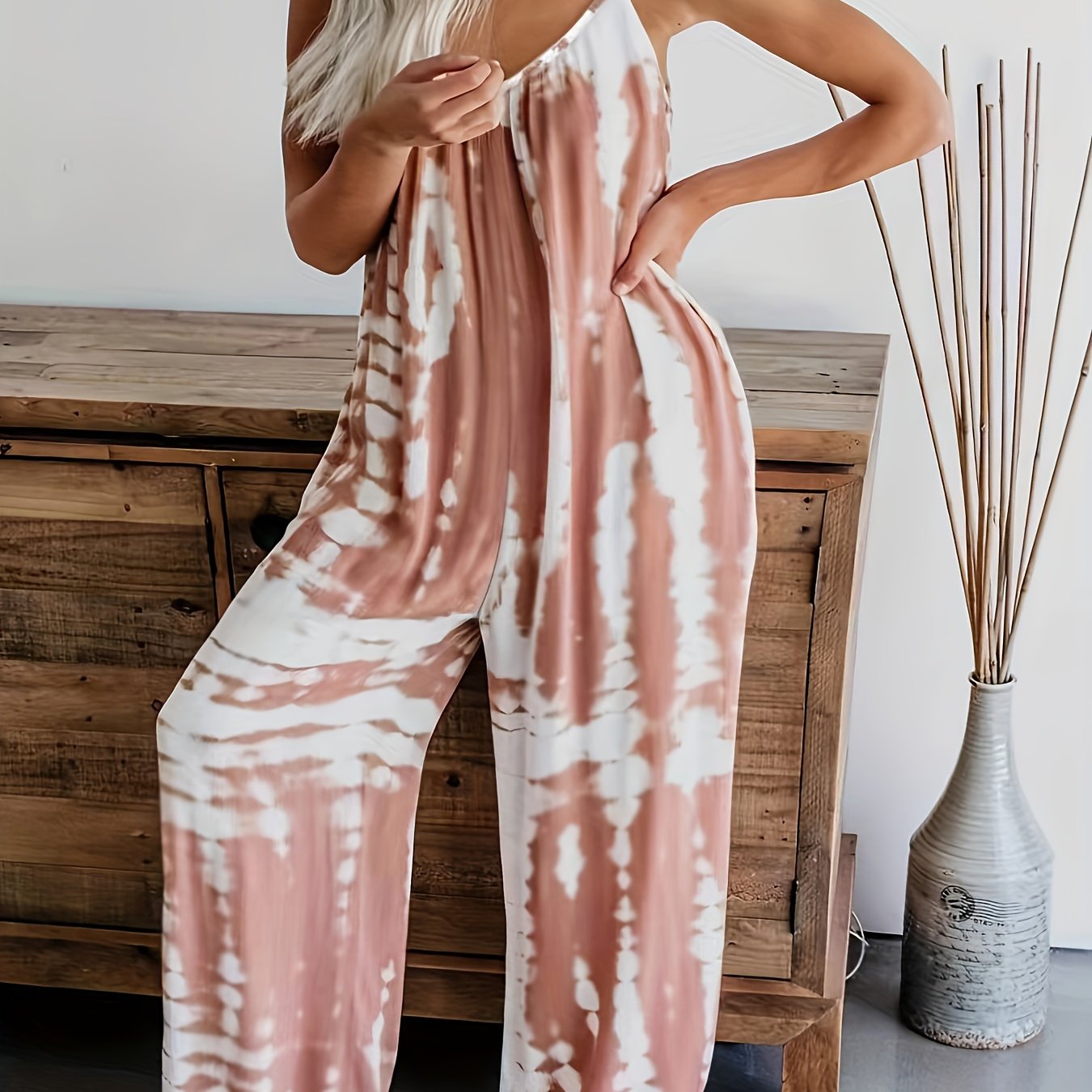 Bianka - Kombinezon Tie-Dye Na Ramiączkach