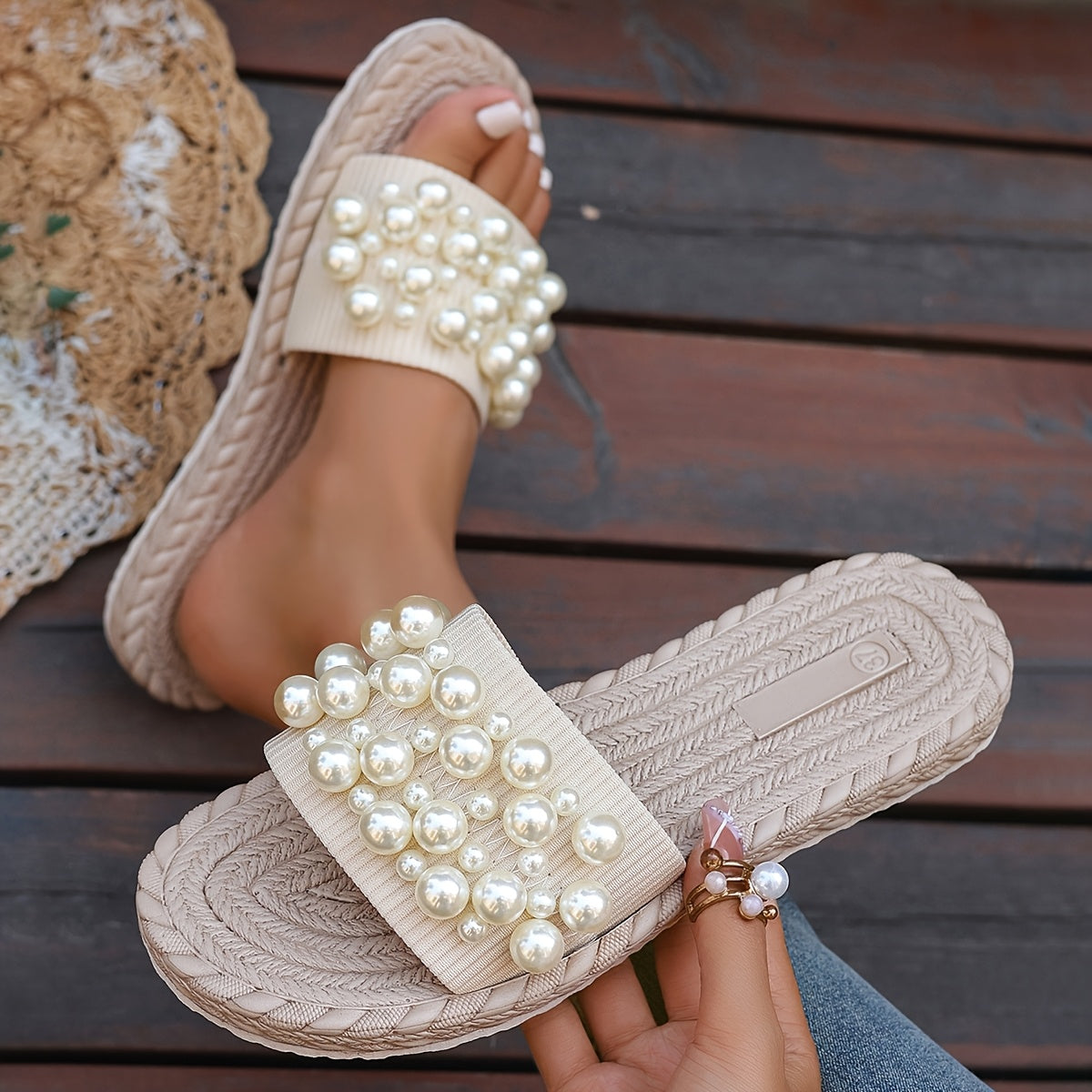 Perlina – Perłowe Płaskie Buty